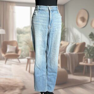 Old Navy High-rise Straight Leg Jeans - Faded Worn-look